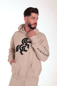 Men's Ivory Hoodie Black Logo