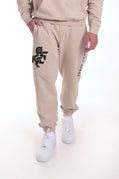 Men's Ivory Sweatpants Black Logo