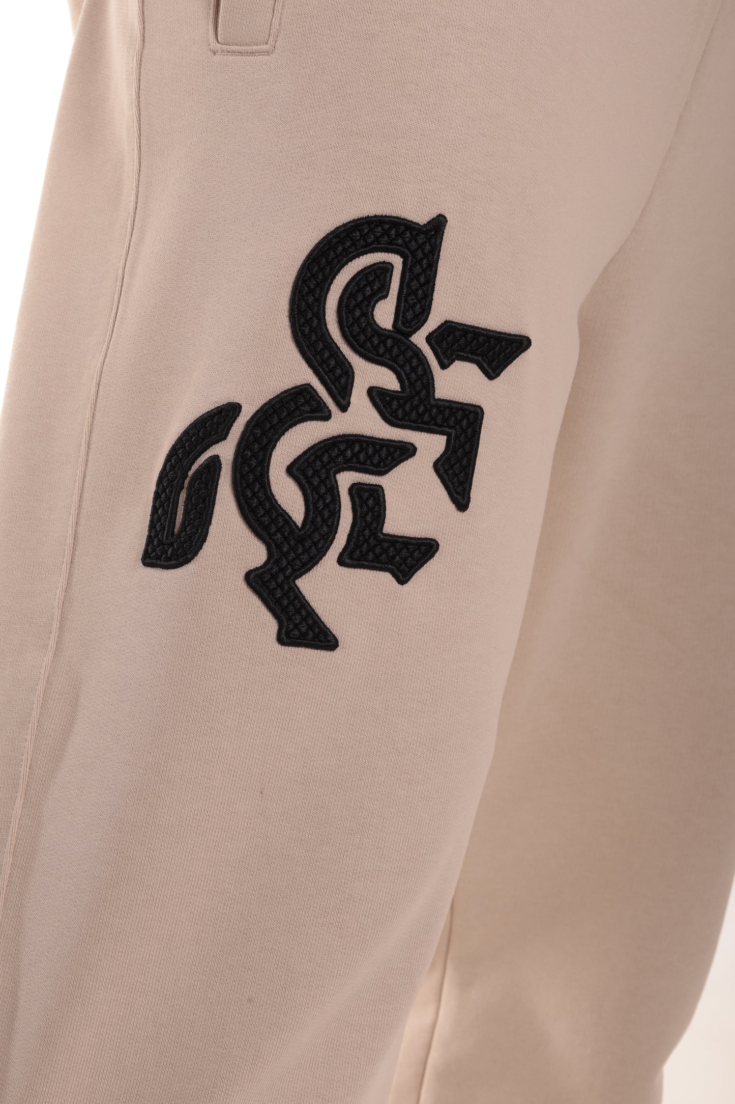 Men's Ivory Sweatpants Black Logo