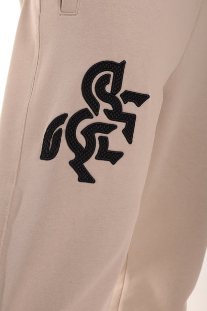 Men's Ivory Sweatpants Black Logo