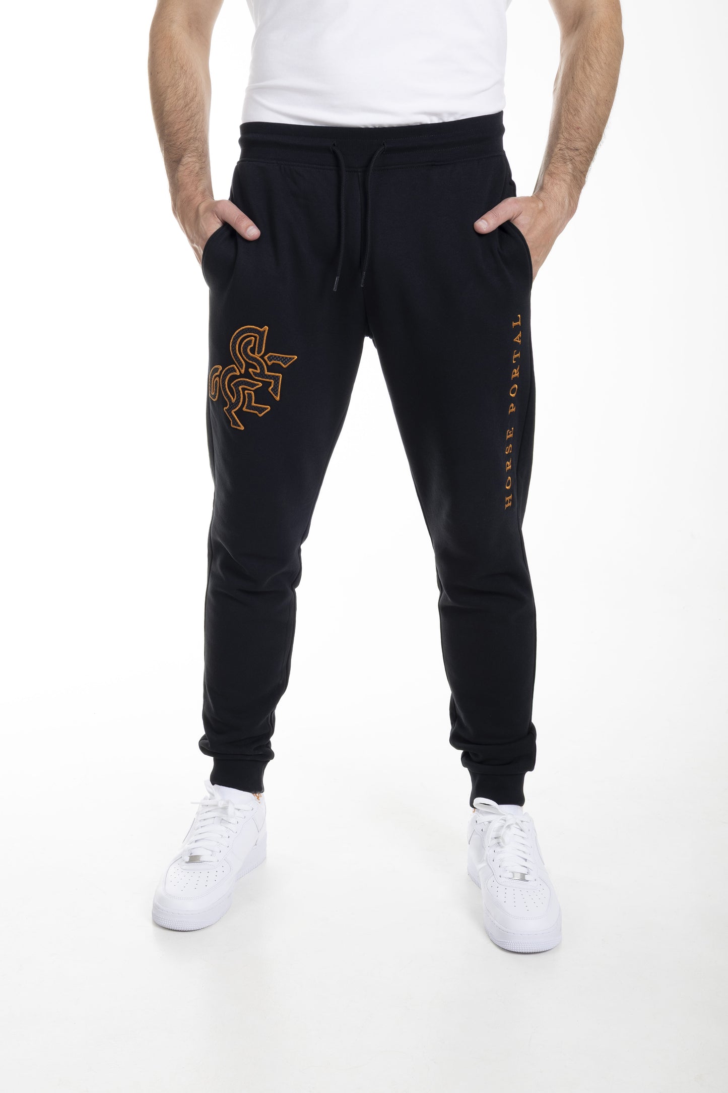 Men's Black Sweatpants Bronze Logo