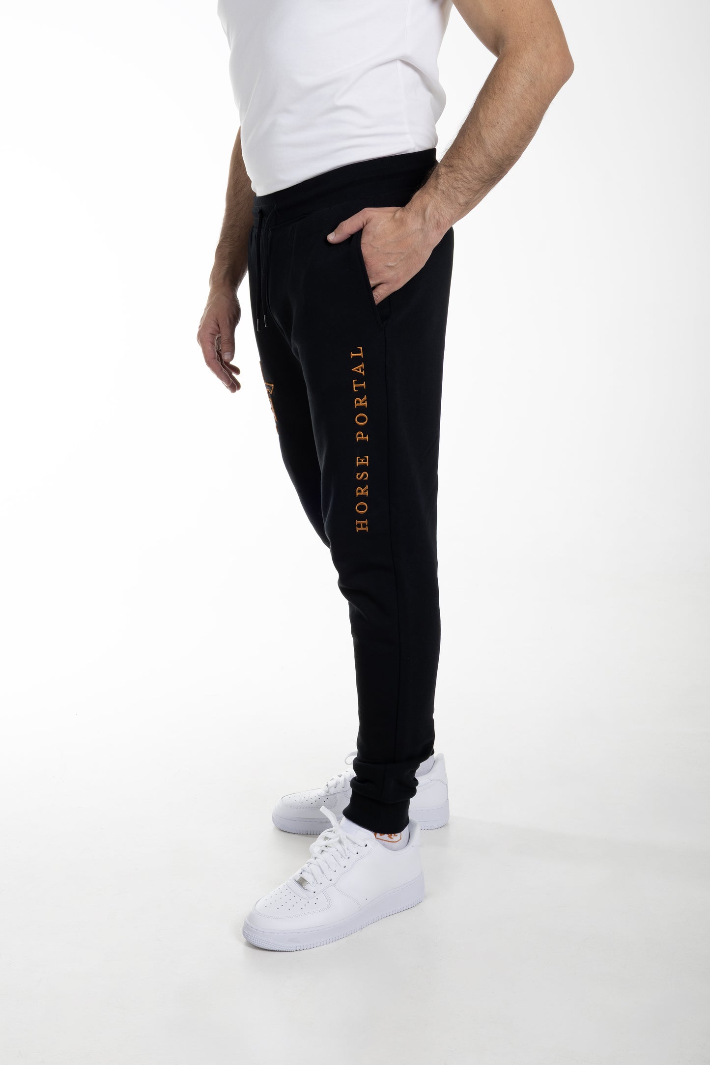 Men's Black Sweatpants Bronze Logo