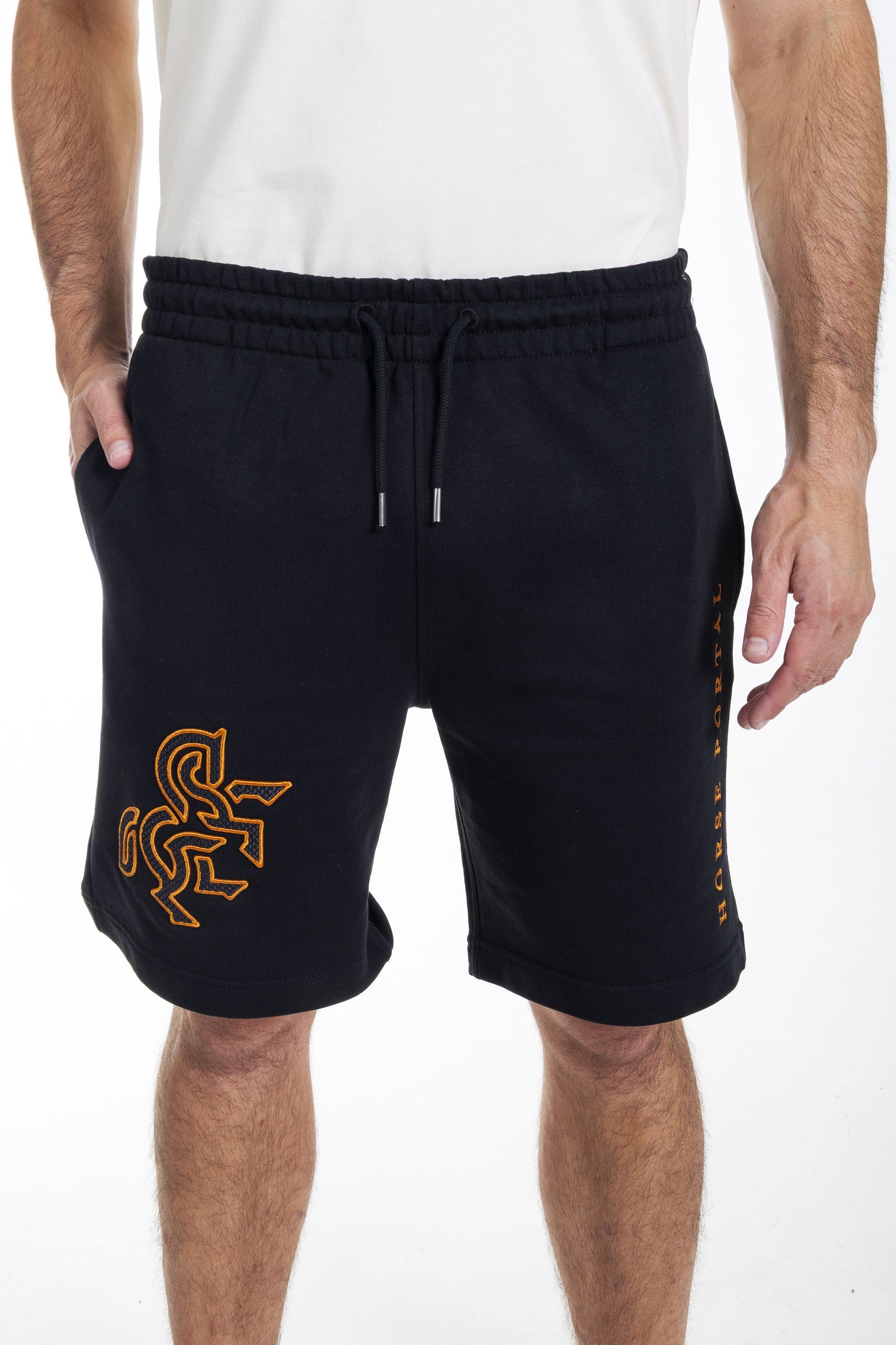 Men's Black Shorts Bronze Logo