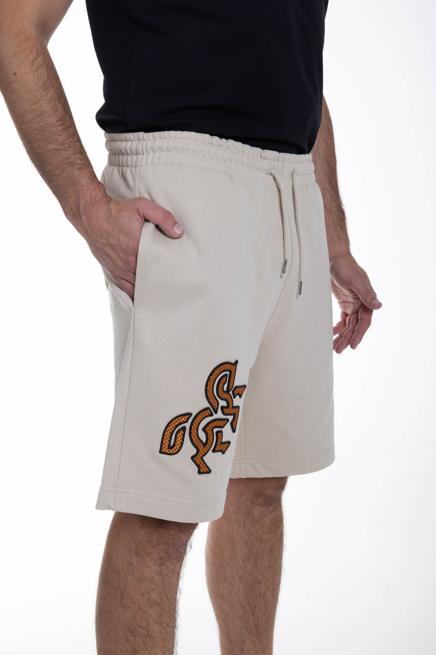Men's Ivory Shorts Bronze Logo