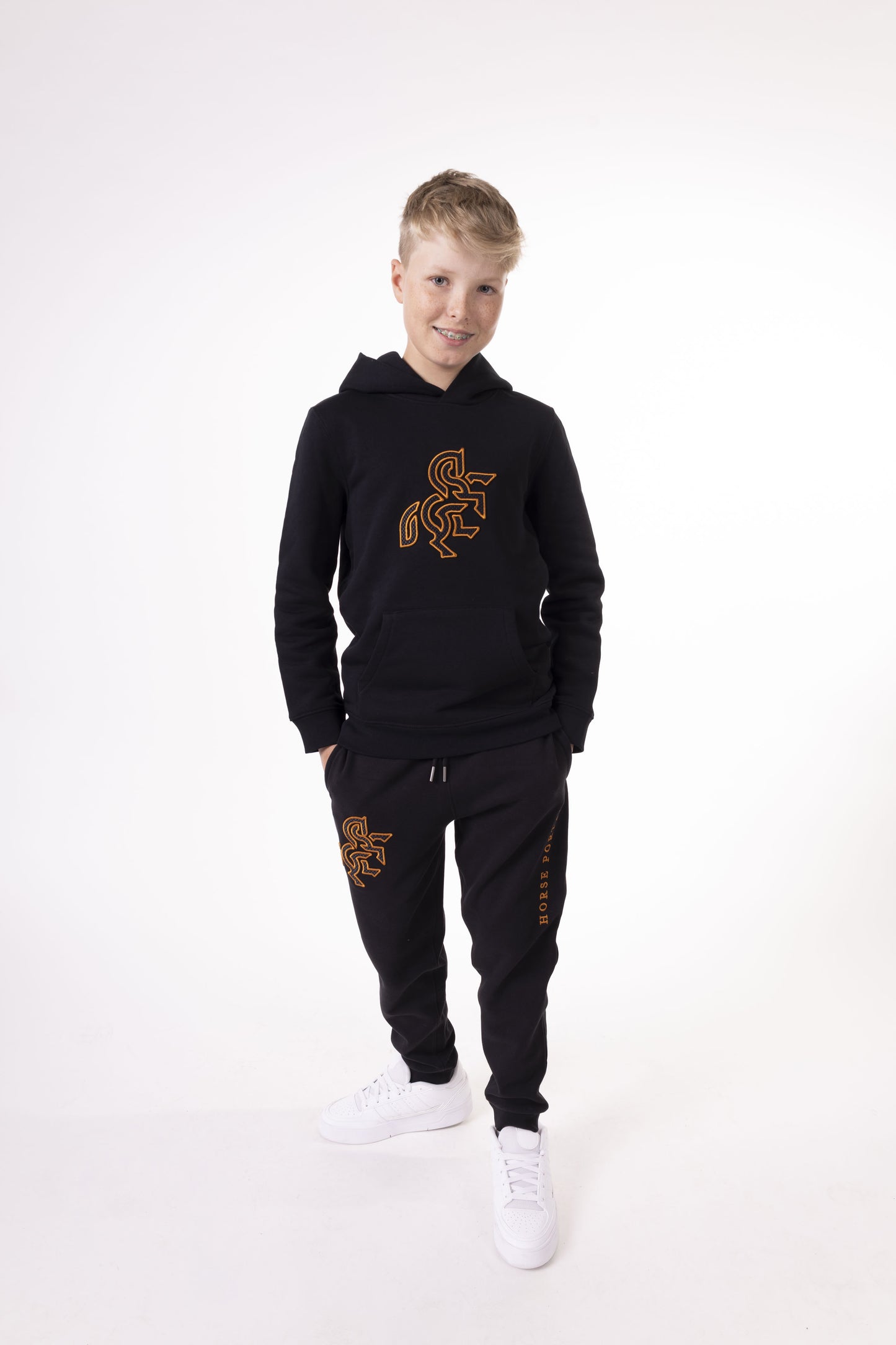Boys' Black Hoodie Bronze Logo