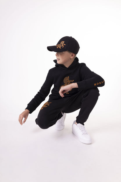 Boys' Black Hoodie Bronze Logo