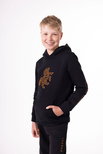 Boys' Black Hoodie Bronze Logo