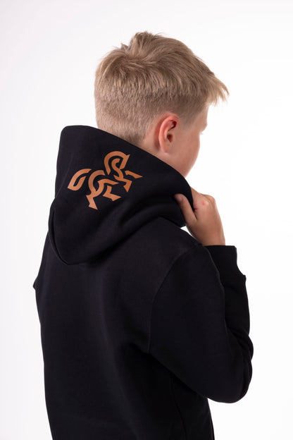 Boys' Black Hoodie Bronze Logo