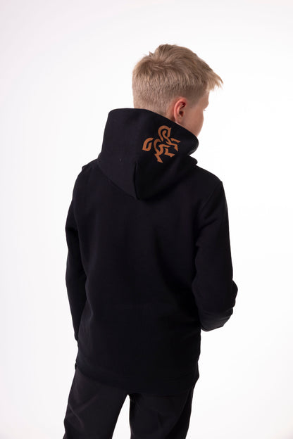 Boys' Black Hoodie Bronze Logo