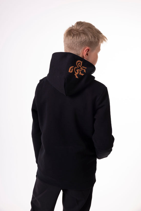Boys' Black Hoodie Bronze Logo