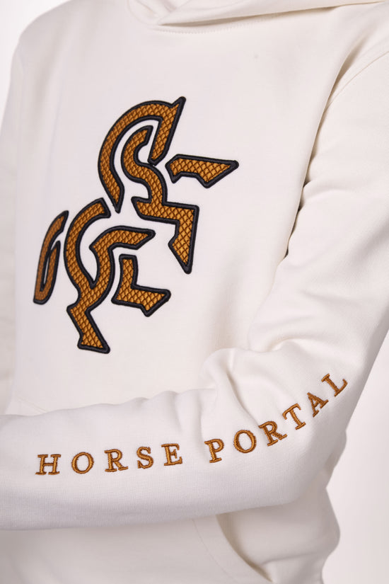 Boys' Ivory Hoodie Bronze Logo