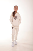 Girls' Ivory Hoodie Dark Logo