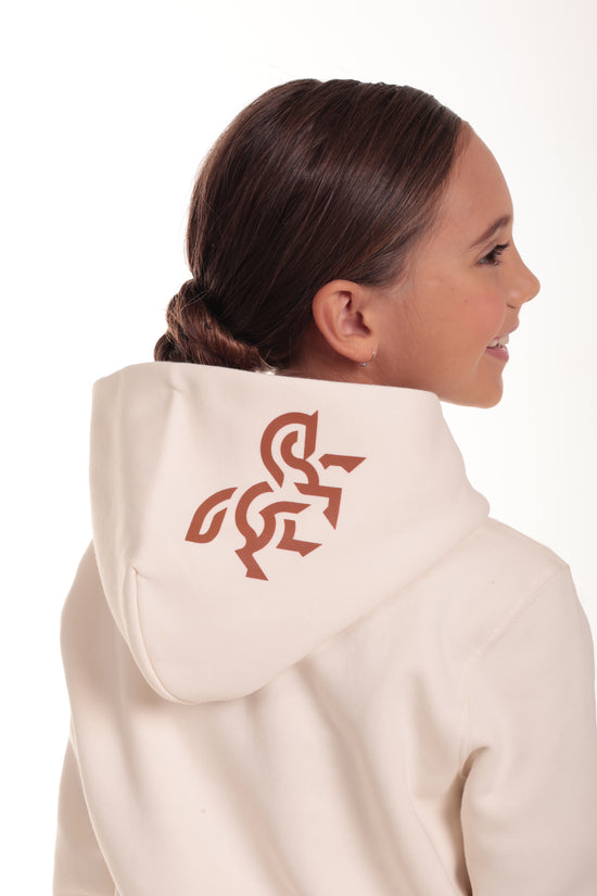Girls' Ivory Hoodie Bronze Logo