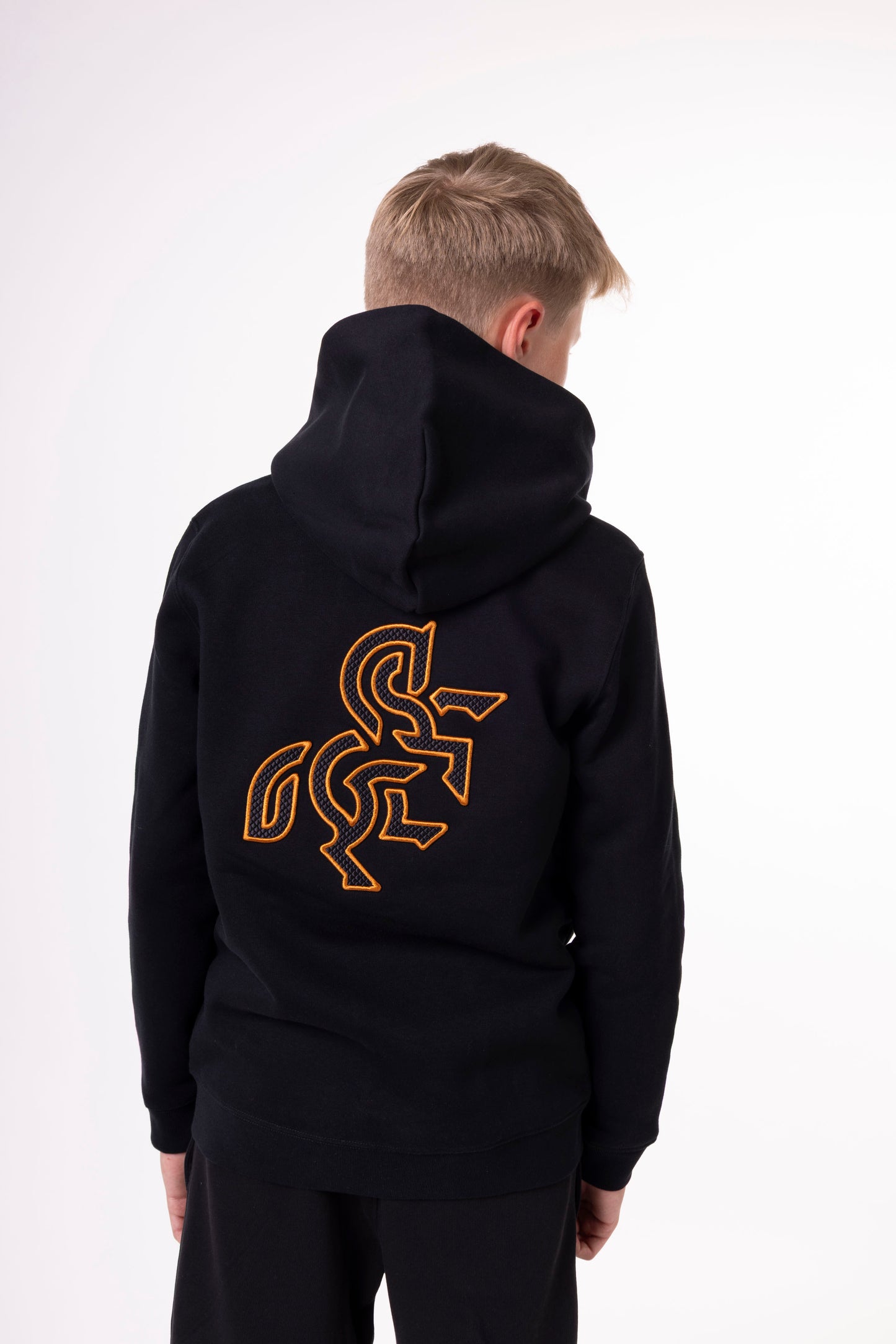 Boys' Black Full Zip Sweatshirt Bronze Logo