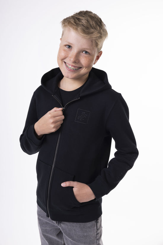 Boys' Black Full Zip Sweatshirt Black Logo