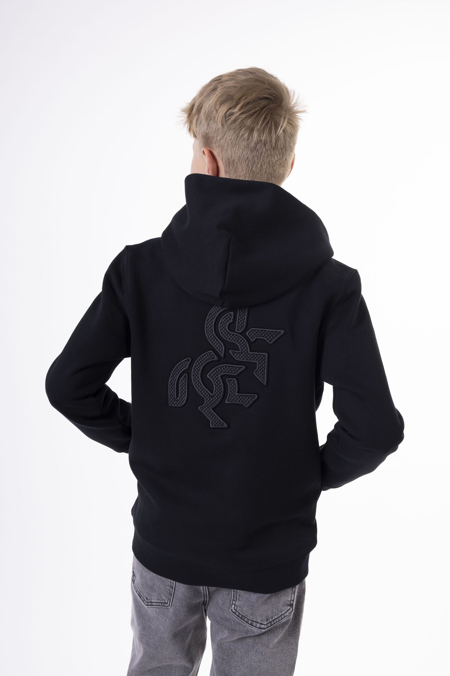 Boys' Black Full Zip Sweatshirt Black Logo