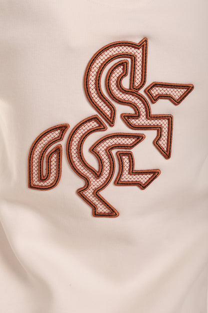 Girls' Ivory Full Zip Sweatshirt Bronze Logo