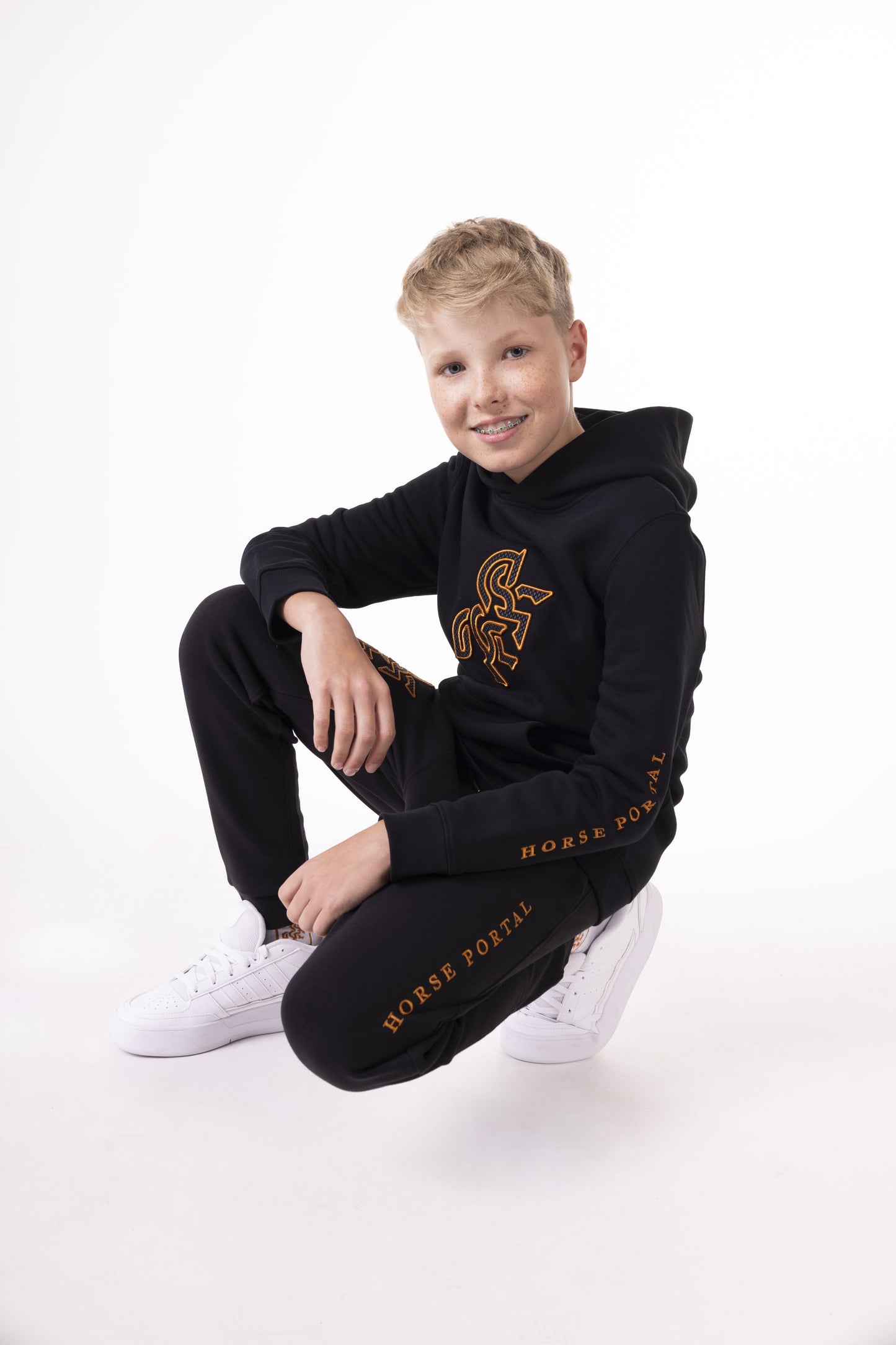 Kids' Black Sweatpants Bronze Logo