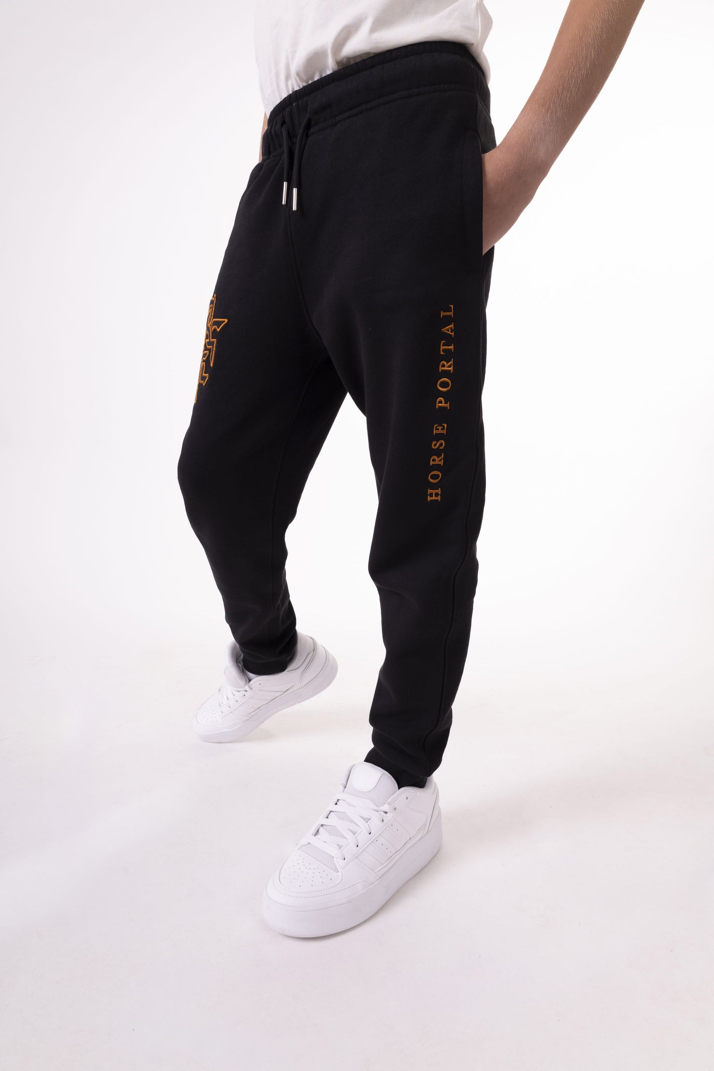Kids' Black Sweatpants Bronze Logo