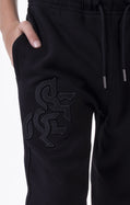 Kids' Black Sweatpants Black Logo