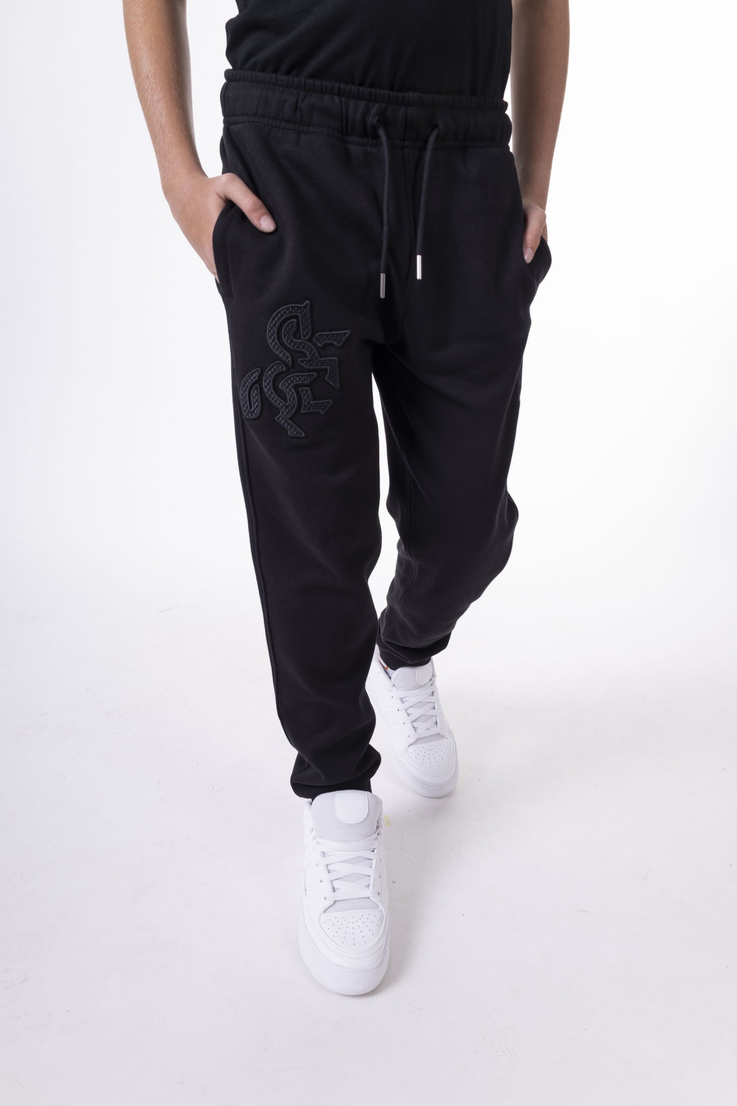 Kids' Black Sweatpants Black Logo