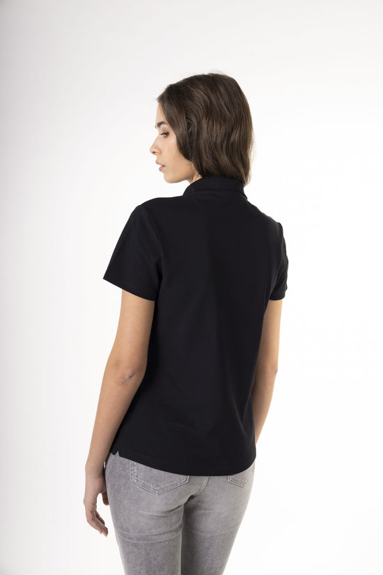 Women's Black Polo T-shirt