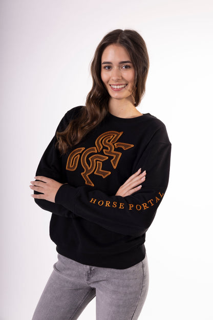Women's Black Sweatshirt - Bronze Logo