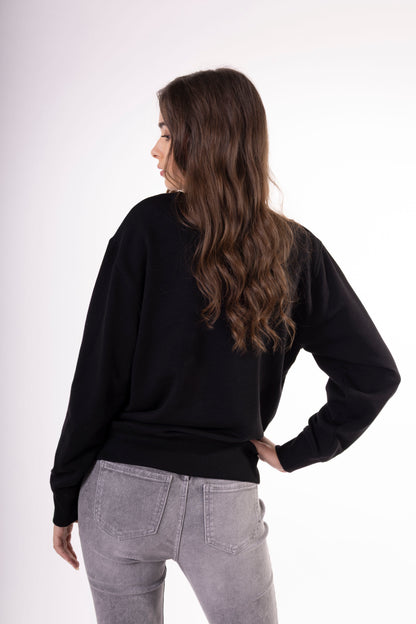 Women's Black Sweatshirt - Bronze Logo