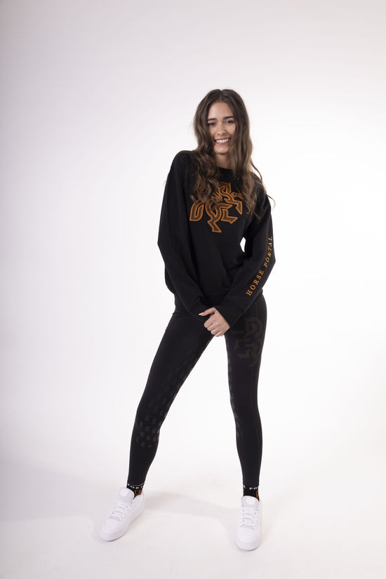 Women's Black Sweatshirt - Bronze Logo