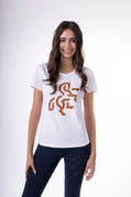 Women's White T-Shirt - Bronze Logo