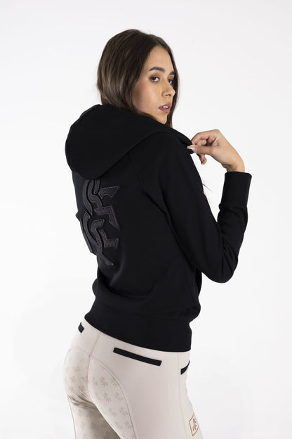 Women's Black Full Zip Sweatshirt Black Logo