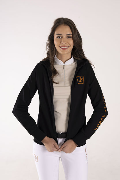 Women's Black Full Zip Sweatshirt Dark Logo