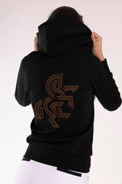 Women's Black Full Zip Sweatshirt Dark Logo