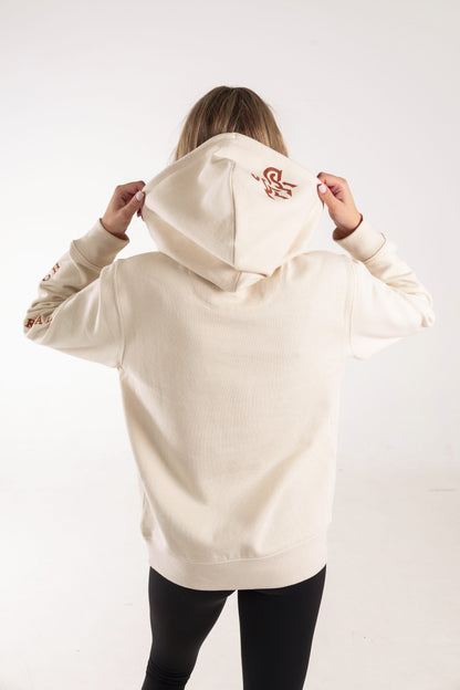 Women's Ivory Hoodie Bronze Logo