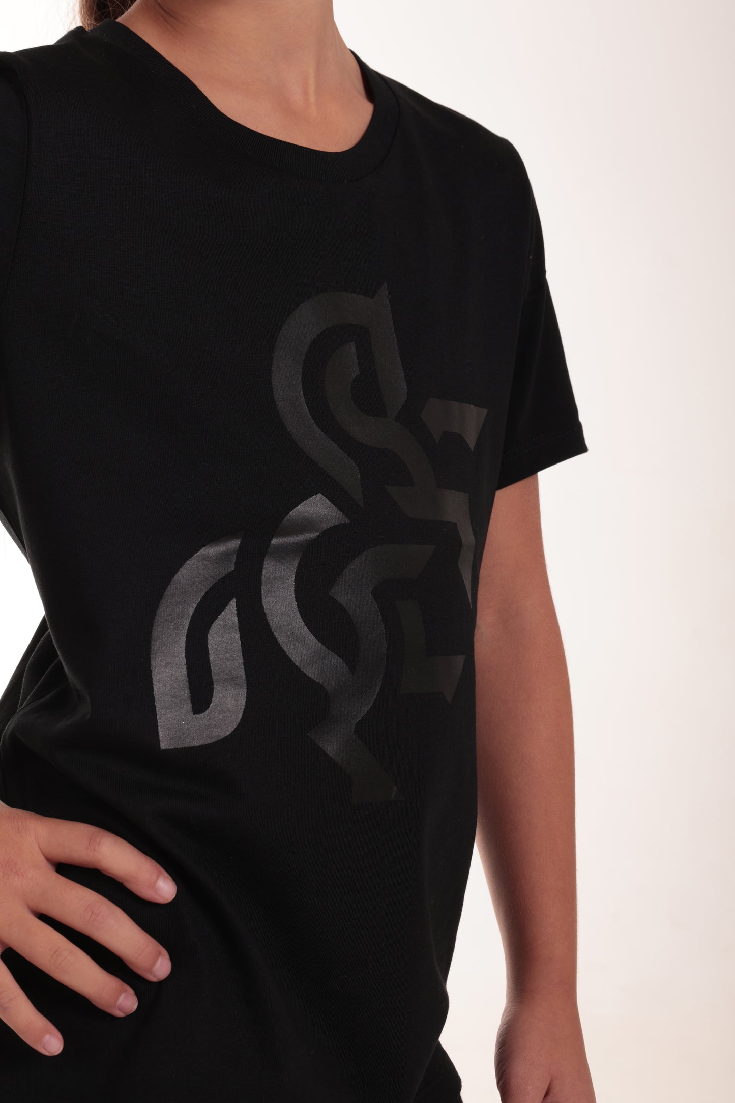 Kids' Black T-Shirt Black Logo