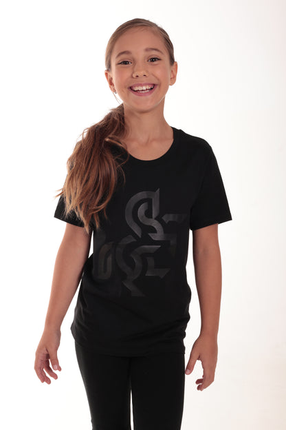 Kids' Black T-Shirt Black Logo