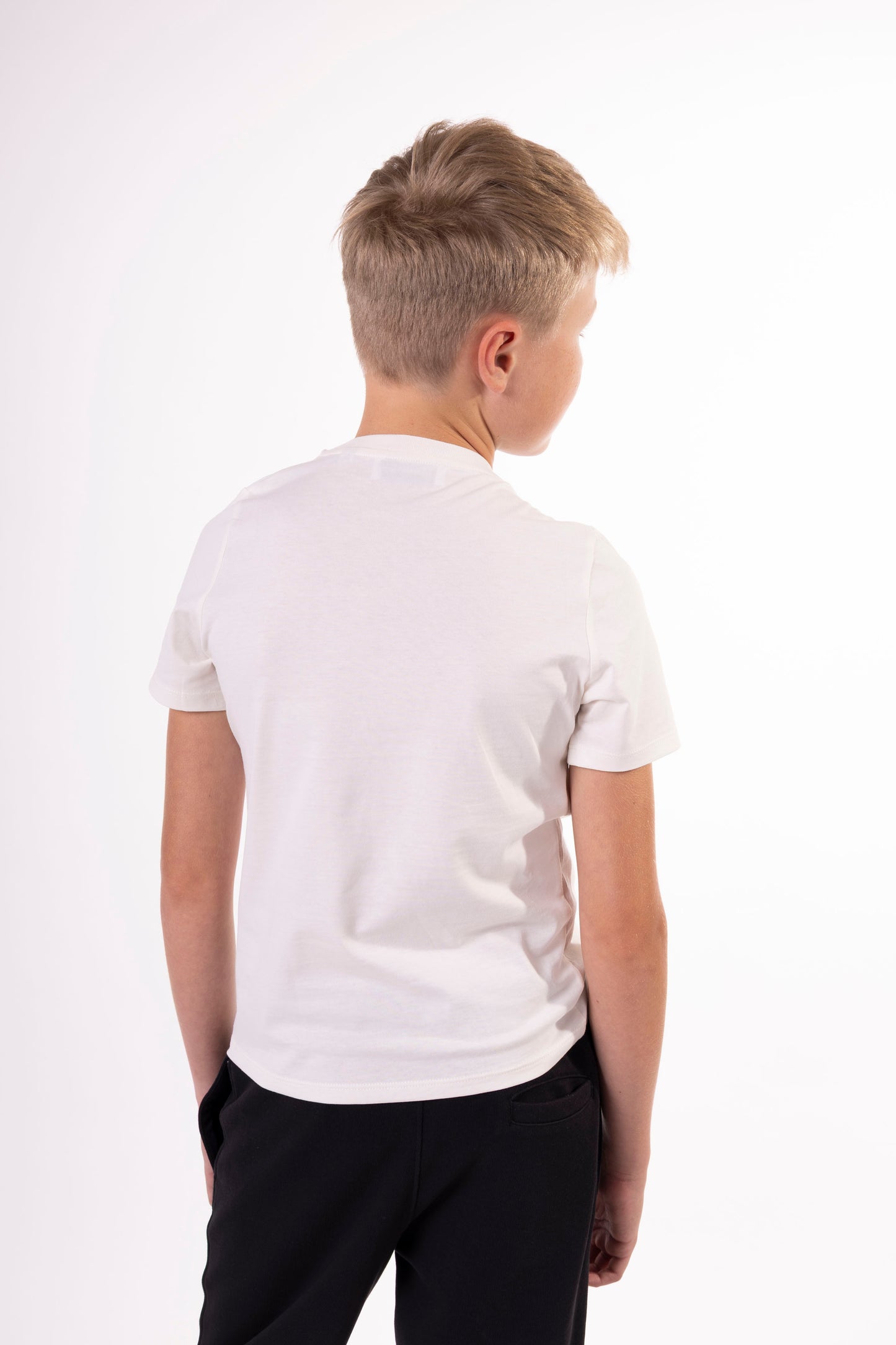 Kids' Ivory T-Shirt Black Logo
