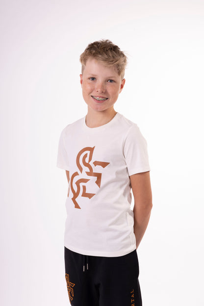 Kids' Ivory T-Shirt Bronze Logo