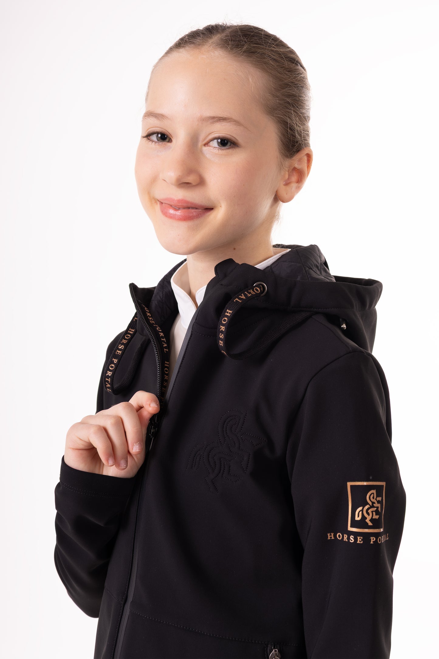 Girls' jacket with Quilted Hoodie