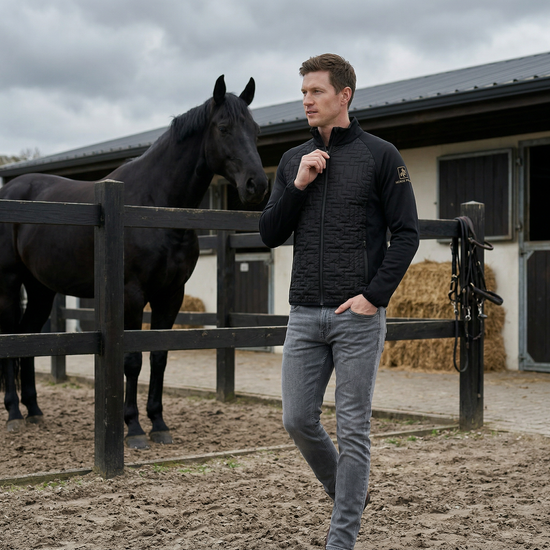 Men's jacket with front quilting Black