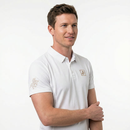 Men's White Polo T-shirt Comptetion